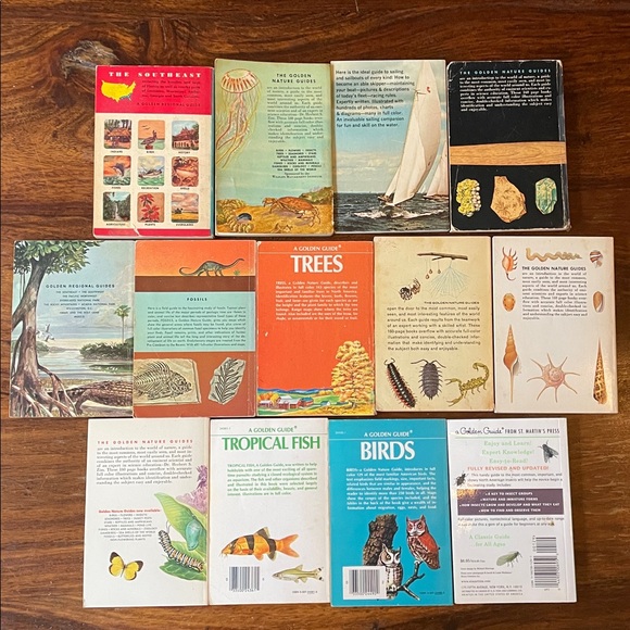 13 GOLDEN GUIDE Vintage Reference Books: Shells Fossils Spiders Trees Rocks MORE - Picture 2 of 15